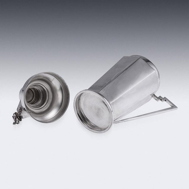 Silver Vintage Art Deco English Silver Cocktail Shaker, 1934 For Sale - Image 8 of 16