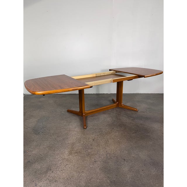 Wood 1970s Mid Century Danish Modern Teak Expanding Dining Table With Two Hide-a-Way Leafs For Sale - Image 7 of 10