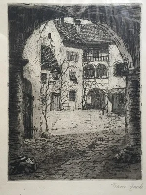 Country House - Original Etching mid 20th Century