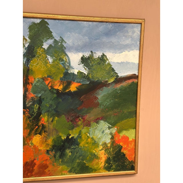 Stig Hallblom, Autumn Landscape, 1950s, Oil Painting on Canvas, Framed For Sale - Image 16 of 18