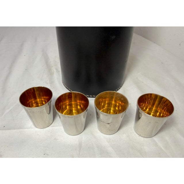 Chrome Vintage German Ahs Chrome Art Deco 3 Flask Travel Shot Bar Mid Century Modern - 8 pcs For Sale - Image 8 of 10