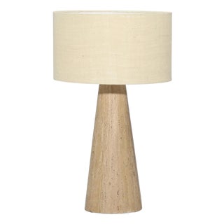 Organic Modern Travertine Stone Table Lamp For Sale