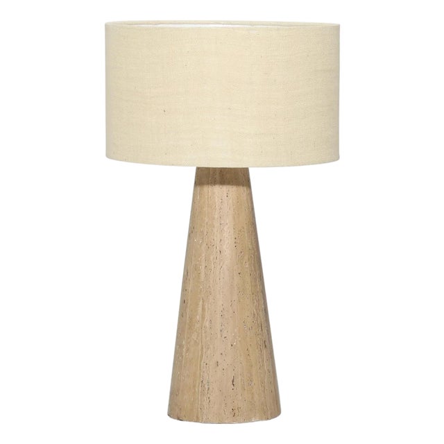 Organic Modern Travertine Stone Table Lamp For Sale