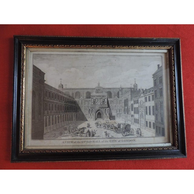 Antique 18th Century English George III Architectural Print in Hogarth Frame Guild Hall City of London For Sale - Image 10 of 10