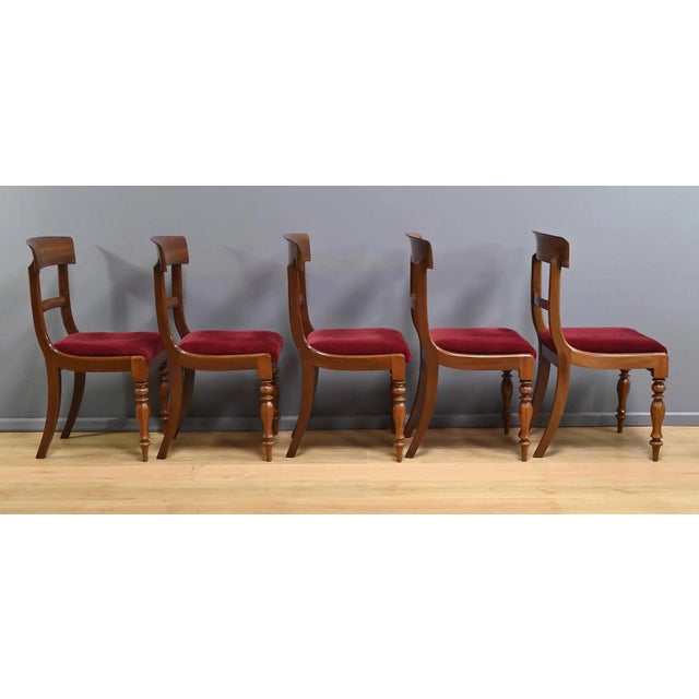 English Victorian Chairs in Mahogany, Set of 5 For Sale - Image 4 of 15