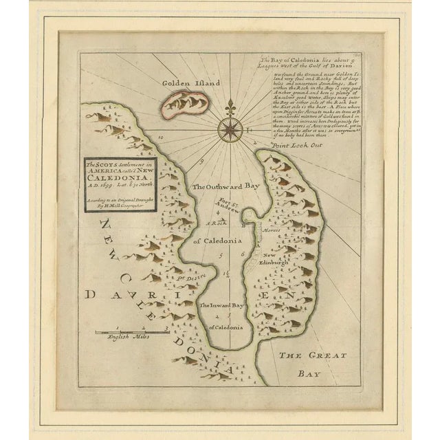 Map of the Failed Scottish Colony of Caledonia in Panama, 1699 For Sale - Image 6 of 10