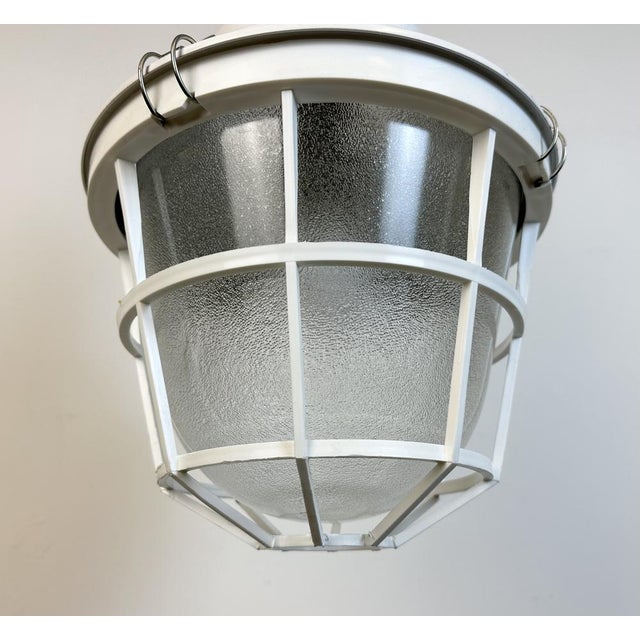 1990s Industrial White Factory Light with Plastic Grid from Elektrosvit, 1990s For Sale - Image 5 of 17
