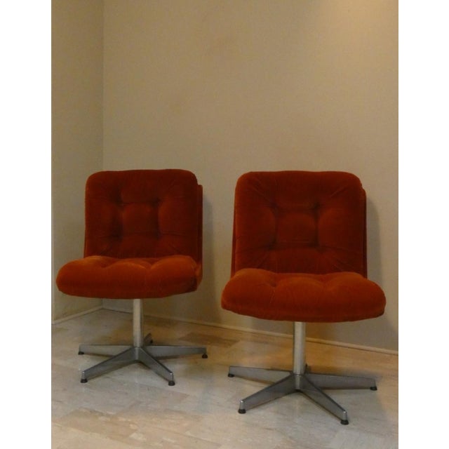 Rust-Colored Velvet Chairs, Italy, 1970s, Set of 2 For Sale - Image 15 of 15