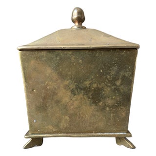 Vintage Brass Decorative Box With Feet For Sale
