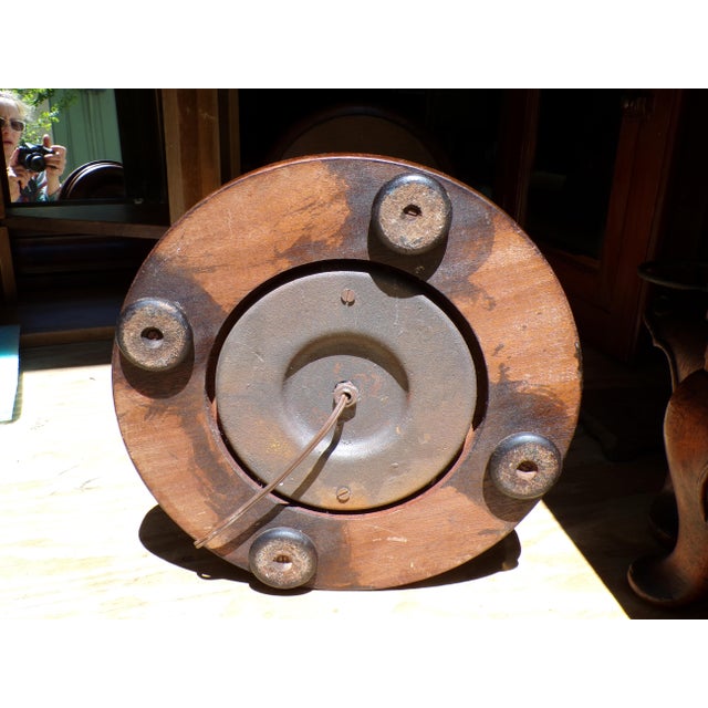Vintage Solid Mahogany Barley Twist Floor Lamp Table For Sale - Image 16 of 16