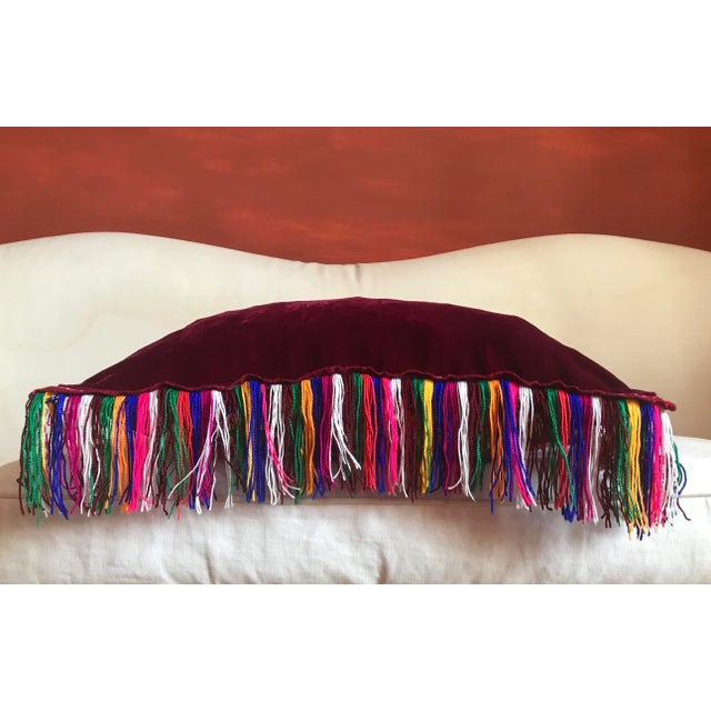 Contemporary Amaranth & Velvet Folktales Cushion from House of Ita For Sale - Image 3 of 15