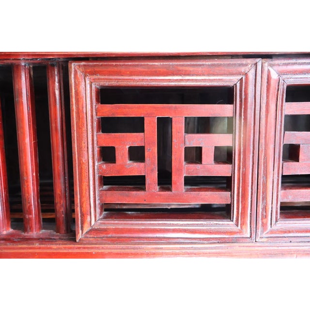 Early 20th-Century Chinese Red Lacquer Pantry Cabinet For Sale In Washington DC - Image 6 of 18