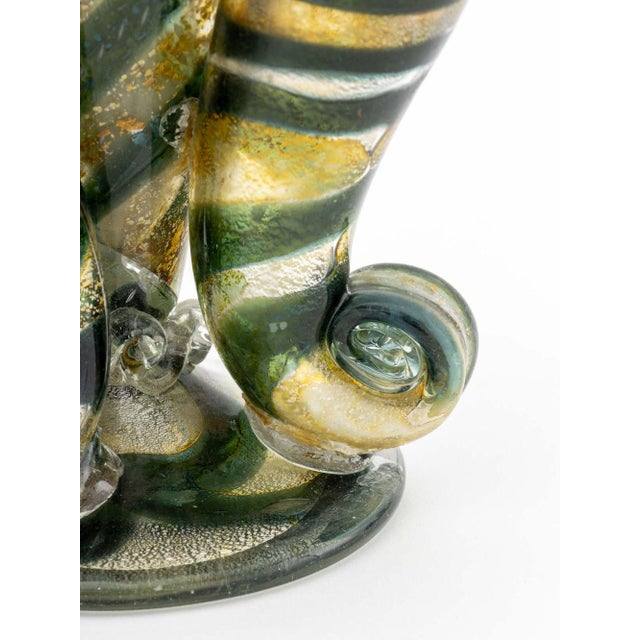 Late 20th Century Late 20th Century Italian Striped Art Glass Epergne For Sale - Image 5 of 8