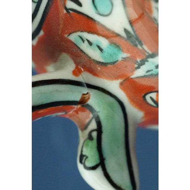 20th Century Ceramic Vase with Iznik Decoration and Stylized Ibex by Icarus Rhodes, Greece, 1950s For Sale - Image 17 of 18