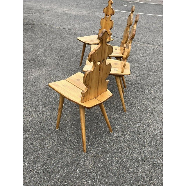 Brown Mid-Century Ash Chairs, Set of 4 For Sale - Image 8 of 15