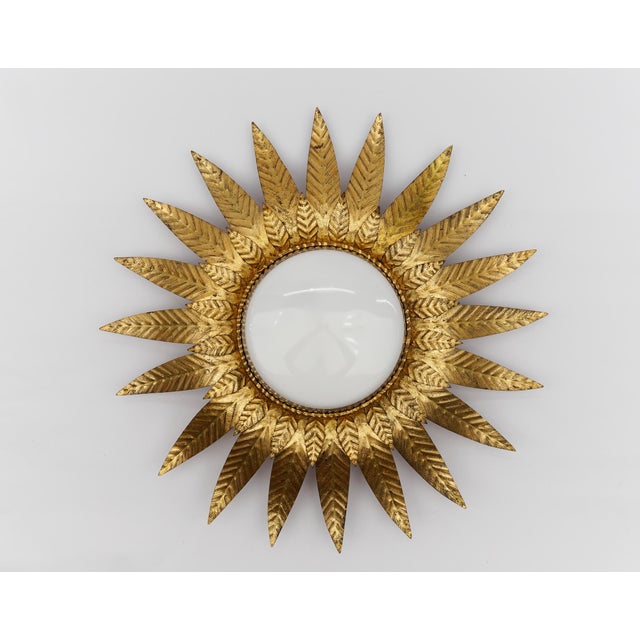 Rare and elegant midcentury ceiling lamp, 1960s. Executed in metal. the lamp is executed with 5 x e14 edison screw fit...