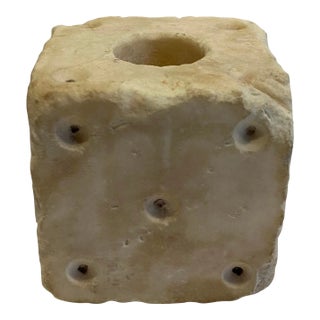 Antique Marble Die Inkwell or Candlestick For Sale
