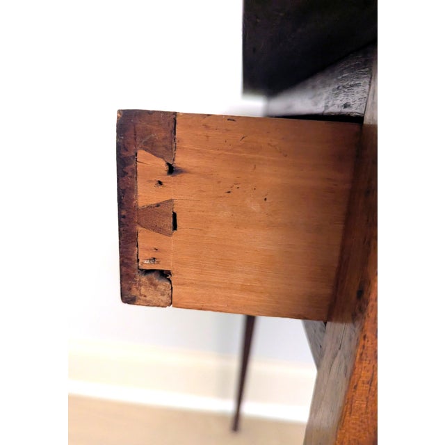Wood Early 19th Century Walnut Side Table Desk Federal Style Hepplewhite For Sale - Image 7 of 13