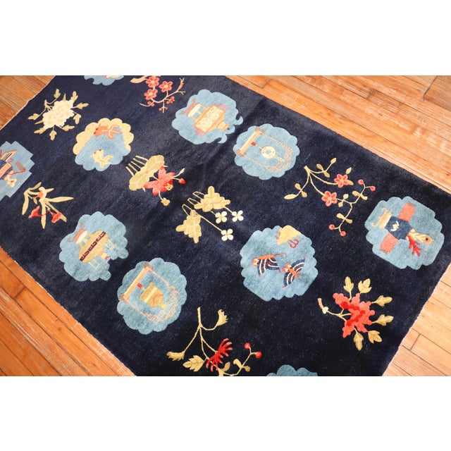 Folk Art Late 20th Century Tibetan Pictorial Rug - 3'5" x 5'6" For Sale - Image 3 of 18