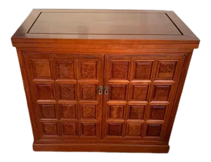 Vintage Chinese Rosewood Oriental Wine Bar or Cocktail Cabinet