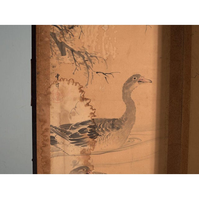 Antique Japanese Six-Panel Screen with Box, 1900 For Sale - Image 6 of 18