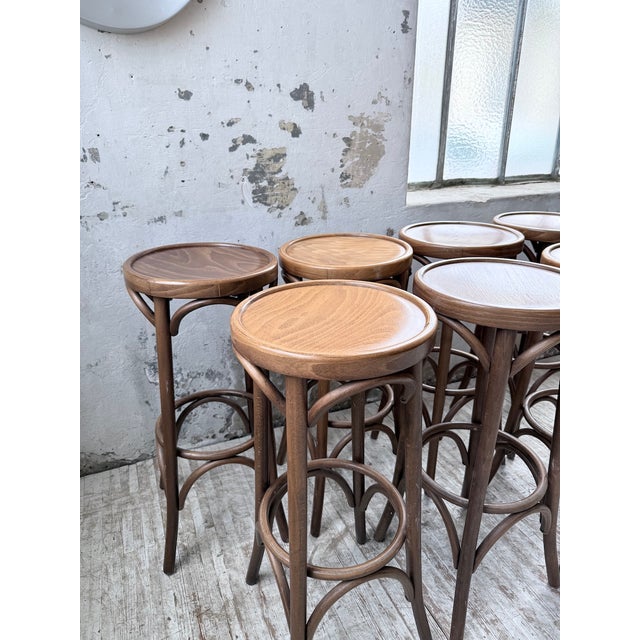 Baumann Bistro Bar Stools, 1980s, Set of 8 For Sale - Image 11 of 18