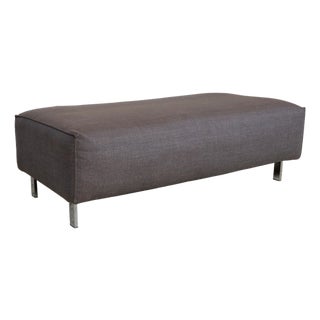 Grata Ottoman in Grey Fabric For Sale