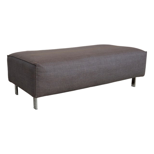 Grata Ottoman in Grey Fabric For Sale