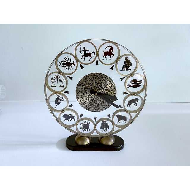Vintage Zodiac Theme Desktop Clock, 1950s For Sale - Image 10 of 18