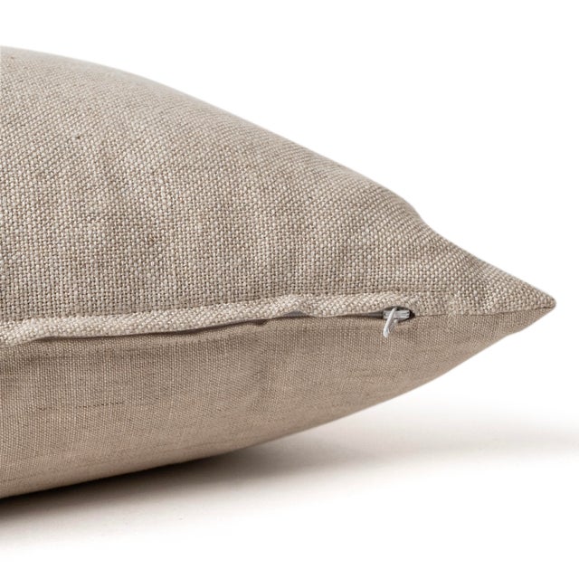 Wren Handcrafted Natural Linen Pillow With Vintage Textile Panel For Sale - Image 9 of 10