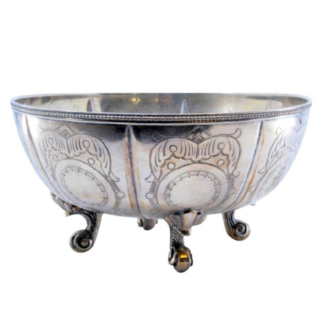 Silver Candy Box with Engravings, Pearled Rim and Feet with Palmettes For Sale - Image 10 of 10