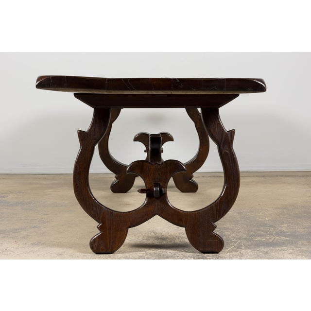 19th Century Spanish Oak Refectory Table With Monumental Trestle Base For Sale - Image 15 of 18