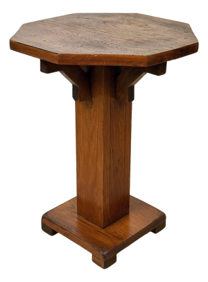 Antique Arts & Crafts Octagonal Plant Stand Pedestal Table