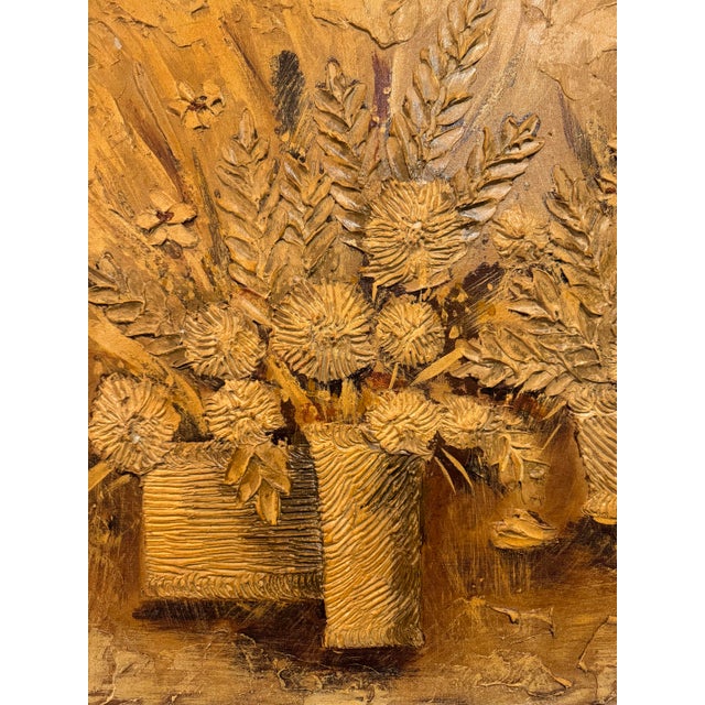 Mid-Century Stephen Kaye Floral Palette Knife Painting For Sale - Image 4 of 9