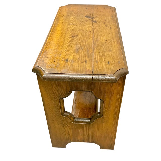 Vintage Arts and Crafts Style Carved Wood Rustic Folk Art Bench For Sale - Image 12 of 18