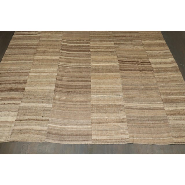 Contemporary Vintage Zabihi Collection Large Square Persian Kilim - 11'7" x 12'1" For Sale - Image 3 of 12