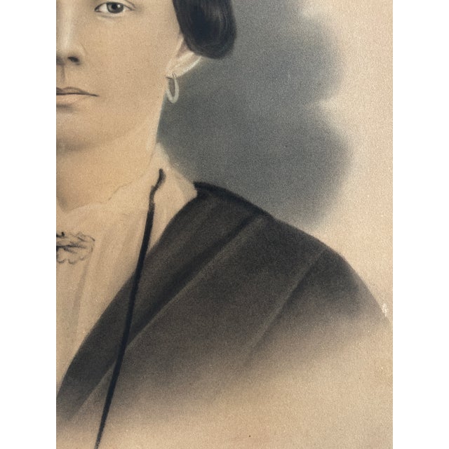 Large Victorian Portrait of Woman From 1800s 20x16 For Sale - Image 9 of 10