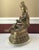 Antique Brass Bodhisattva Playing Lute – Seated on Lotus Pedestal, 12” Tall For Sale - Image 10 of 12
