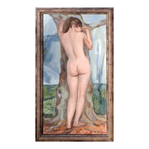 Nude With Tree at El Capitan - Yosemite Mid Century Figurative Landscape by Margaret Wherry Ziegler
