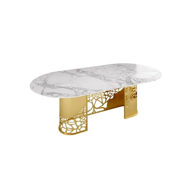 Contemporary Lavish Ibiza Marble Dining Table by Memoir Essence For Sale - Image 3 of 6