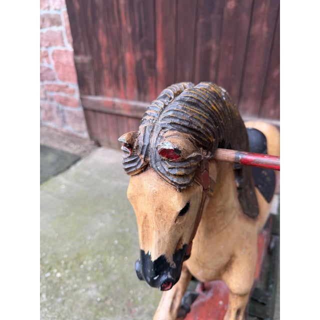1940s Antique Rocking Horse in Wood, 1940 For Sale - Image 5 of 18