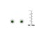 .925 Sterling Silver 1/4 Cttw Round Brilliant-Cut Green Diamond Miracle-Set Stud Earrings (Fancy Color-Enhanced, I1-I2 Clarity) For Sale In New York - Image 6 of 6