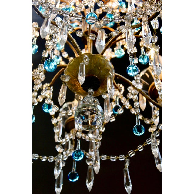 Glass Vintage Italian Chandelier, 1950s For Sale - Image 7 of 8