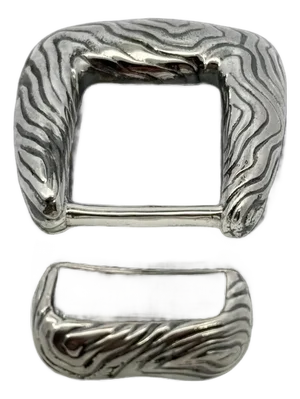 1990s Tiffany & Co Ladies Wood Grain Fashion Belt Buckle Sterling Silver Estate