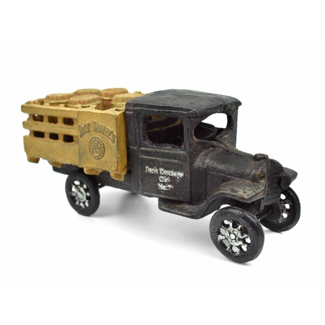 American Mid 20th Century Cast Iron Delivery Truck With Barrels Figurine For Sale - Image 3 of 6