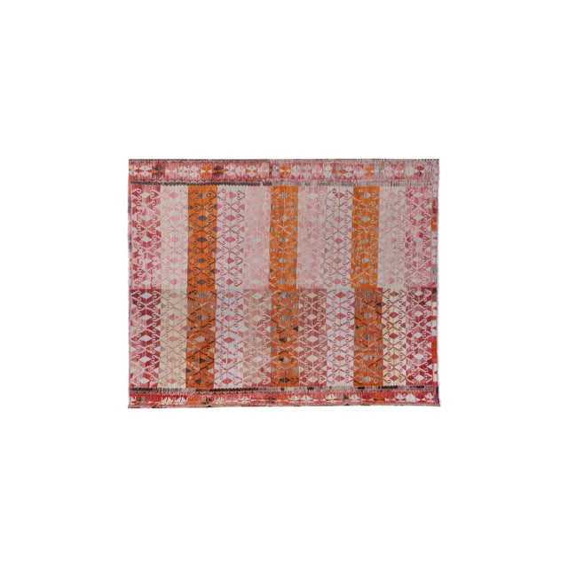 Mid-Century Modern 1960s Oversized Pastel Turkish Kilim Rug 10'1'' X 12'2'' For Sale - Image 3 of 12