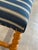 Blue Striped Upholstered Oak Ottoman Danish Mid-Century Modern 1970s For Sale - Image 4 of 9
