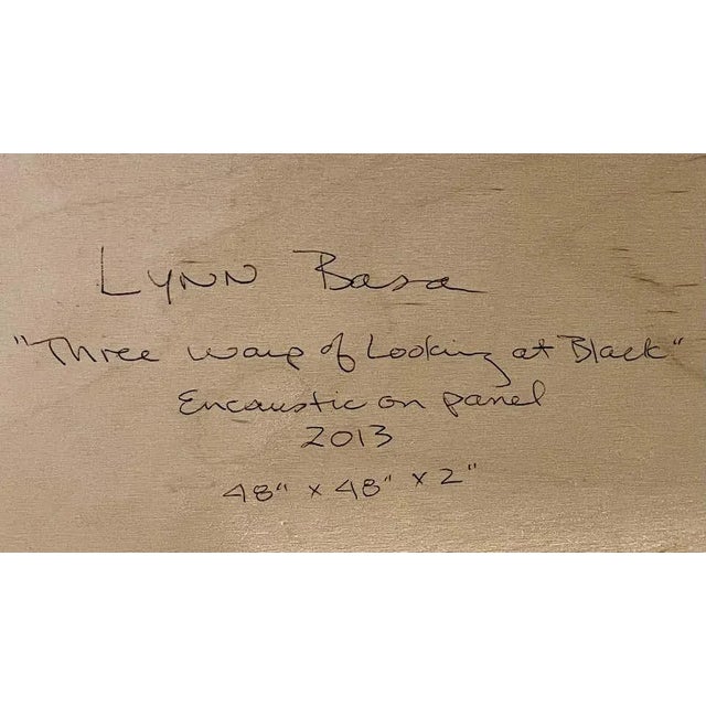 1990s Lynn Basa Encaustic Black and White Stripe Panel "Three Ways of Looking Black" For Sale - Image 5 of 13