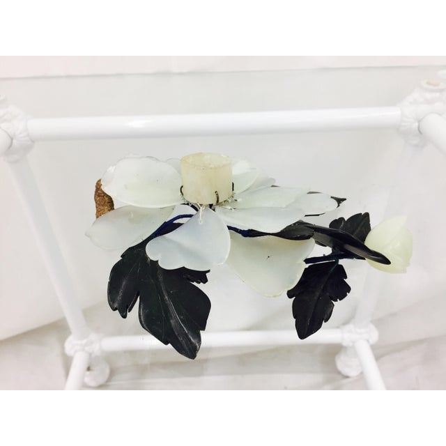 Antique Jade Flower Candle Holder Chairish