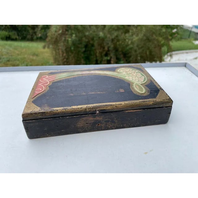 Art Nouveau Hand Painted Box, France, 1920s For Sale - Image 3 of 8